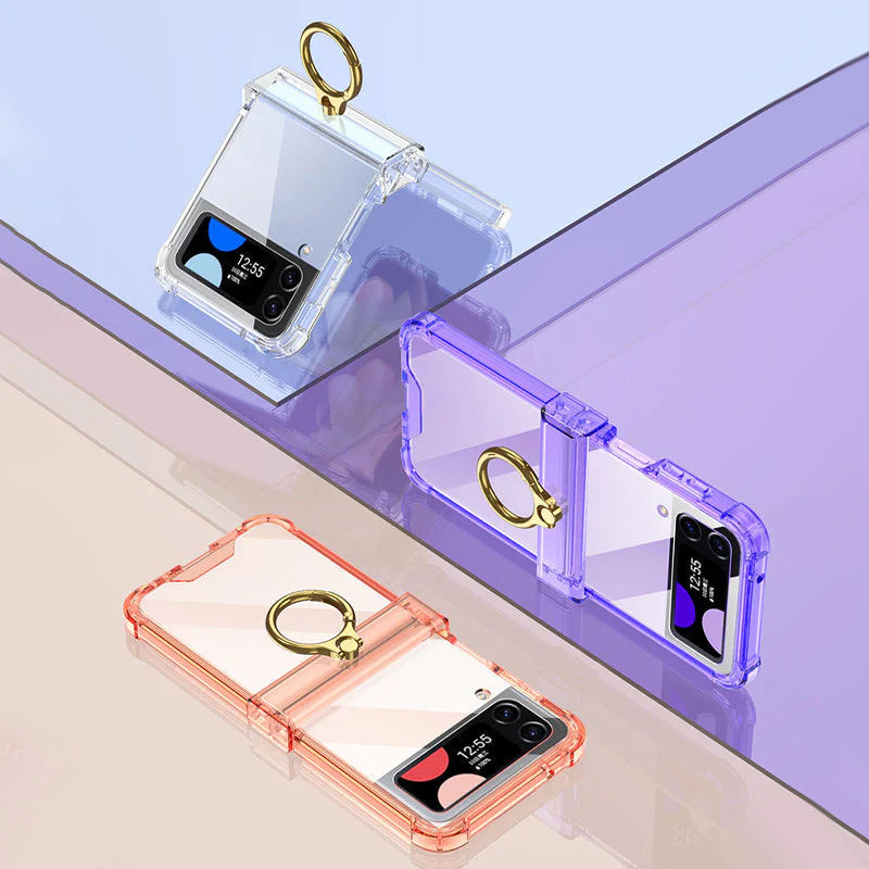 Zachte doorzichtige hoes met ring voor Samsung Galaxy Z Flip4 - Image 3