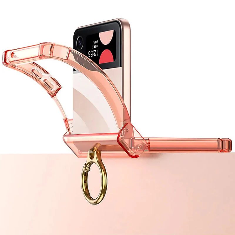 Zachte doorzichtige hoes met ring voor Samsung Galaxy Z Flip4 - Image 4