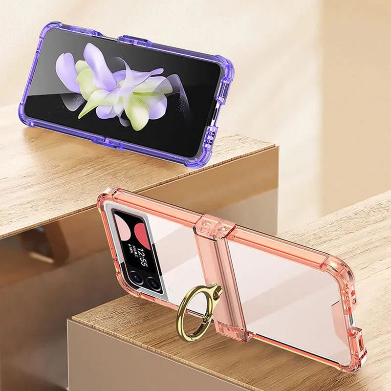 Zachte doorzichtige hoes met ring voor Samsung Galaxy Z Flip4 - Image 5