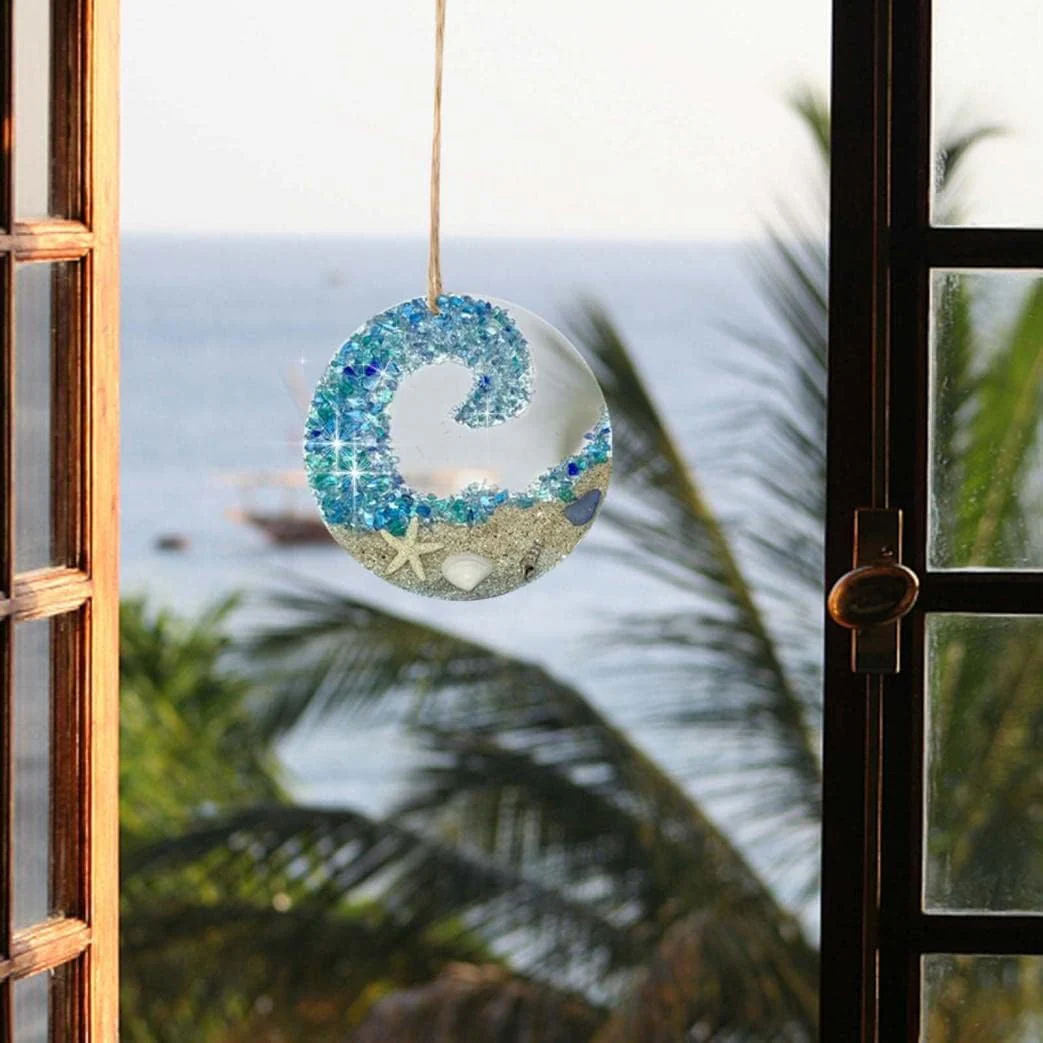Zeeglas Suncatcher - Ocean Crashing Wave Beach Ornament - Image 6