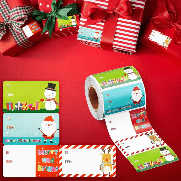 Zelfklevende kerstcadeau labels set van 500 stuks | 50% KORTING - Image 6