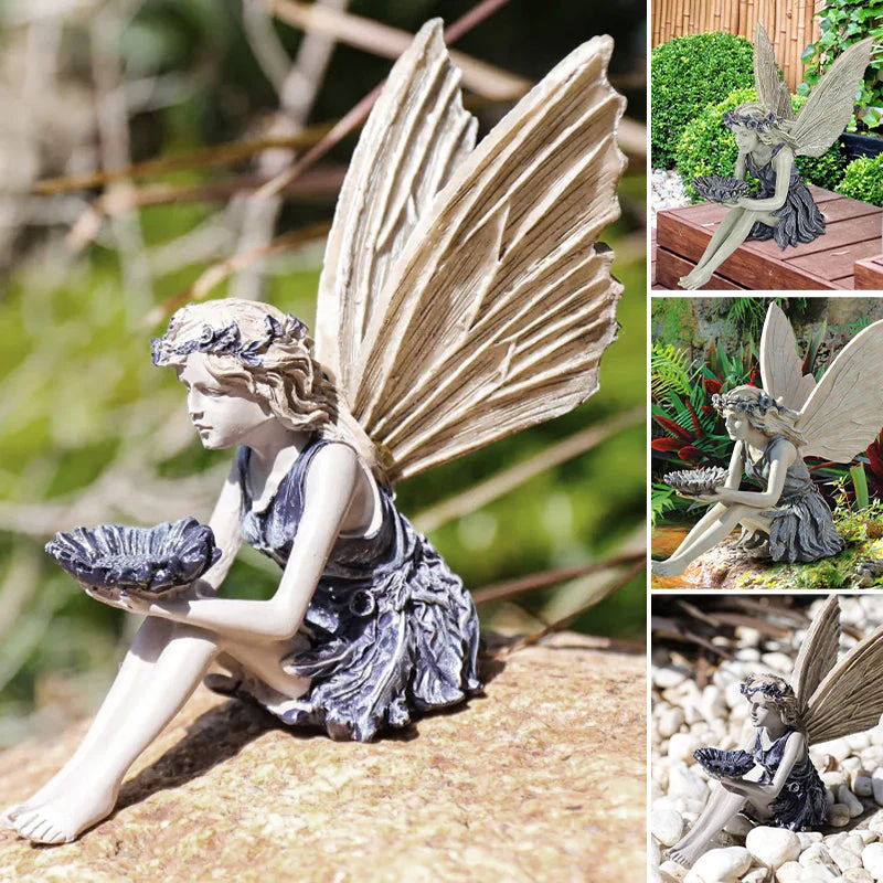 Zittende fee standbeeld tuin hars ambachtelijke ornament - Image 2