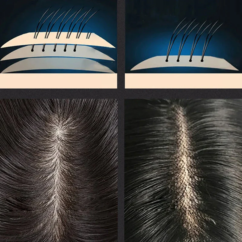 Zwarte pruik met elastisch binnennet - Image 2